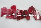 CTD1511 Top drilled 30*50mm - 40*65mm freeform agate slab beads