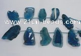 CTD1569 Top drilled 20*40mm - 30*65mm freeform agate slab beads