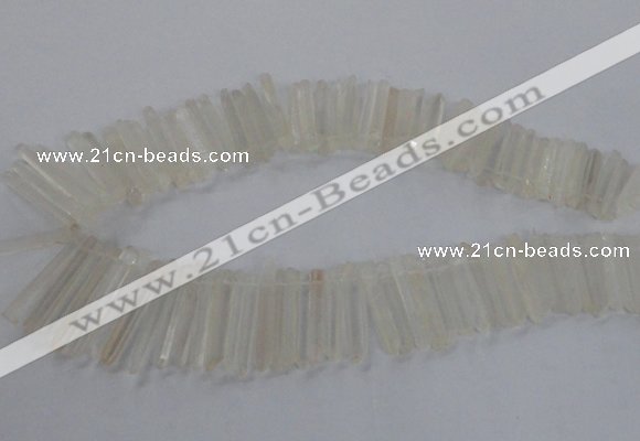 CTD1620 Top drilled 5*25mm - 6*45mm sticks white crystal beads
