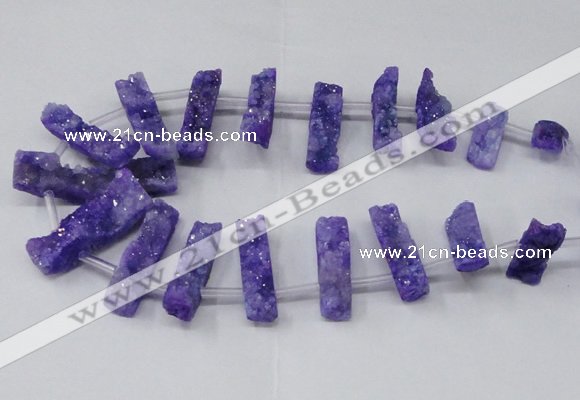CTD1650 Top drilled 10*20mm - 15*40mm freeform druzy agate beads