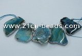 CTD1764 Top drilled 20*40mm - 35*55mm freeform agate slab beads