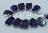 CTD1770 Top drilled 18*28mm - 22*35mm freeform lapis lazuli slab beads