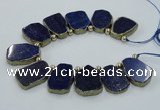 CTD1771 Top drilled 18*28mm - 22*35mm freeform lapis lazuli slab beads