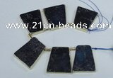 CTD1956 Top drilled 30*40mm - 35*45mm trapezoid sea sediment jasper beads