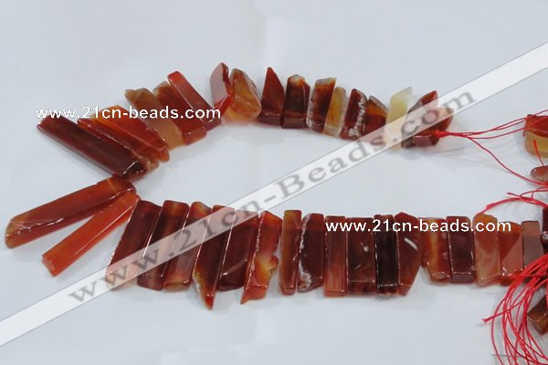 CTD1983 Top drilled 8*25mm - 10*50mm sticks agate gemstone beads