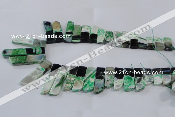 CTD1989 Top drilled 10*25mm - 12*50mm sticks agate gemstone beads