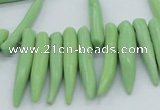CTD2038 Top drilled 5*15mm - 6*40mm sticks turquoise beads