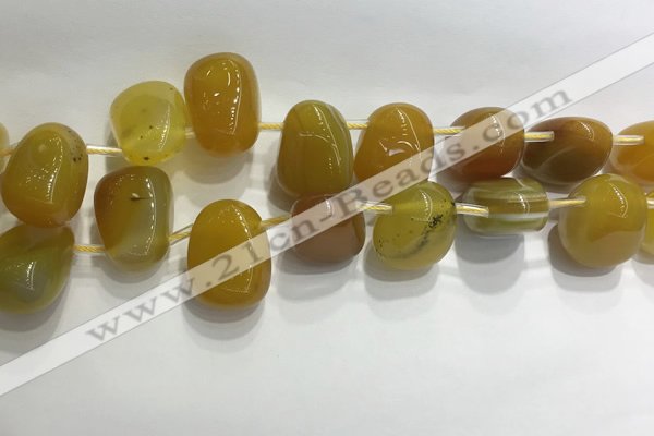CTD2121 Top drilled 15*25mm - 18*25mm freeform agate beads