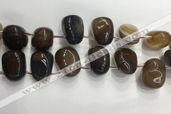 CTD2132 Top drilled 15*25mm - 18*25mm freeform agate beads