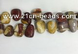 CTD2149 Top drilled 15*25mm - 18*25mm freeform mookaite beads