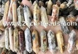 CTD2244 10*22mm - 12*45mm faceted nuggets crazy lace agate beads