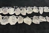 CTD2301 Top drilled 22*28mm - 30*45mm faceted nuggets white crystal beads