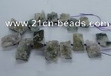 CTD2574 Top drilled 15*22mm - 25*45mm freeform druzy amethyst beads