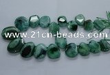 CTD2589 Top drilled 20*25mm - 30*40mm faceted freeform agate beads