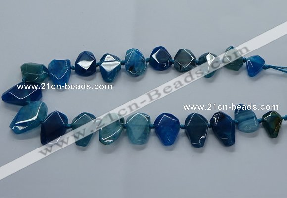 CTD2597 Top drilled 15*20mm - 25*35mm faceted freeform agate beads