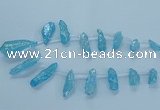 CTD2626 Top drilled 10*25mm - 20*45mm nuggets plated druzy quartz beads