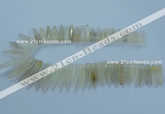 CTD2678 Top drilled 8*25mm - 10*50mm bullet agate beads wholesale