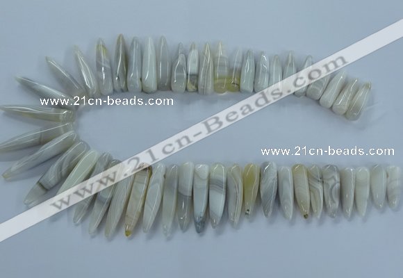 CTD2681 Top drilled 8*25mm - 10*50mm bullet agate beads wholesale