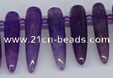 CTD2725 Top drilled 8*35mm bullet agate gemstone beads wholesale