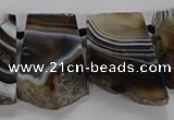 CTD2770 Top drilled 25*30mm - 35*40mm freeform line agate beads