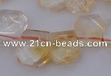 CTD315 Top drilled 15*18mm - 18*20mm faceted freeform citrine beads