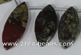 CTD33 Top drilled 10*24mm – 17*40mm marquise dragon blood jasper beads