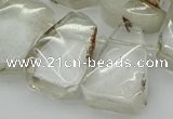 CTD3534 Top drilled 15*20mm - 25*30mm freeform green phantom quartz beads
