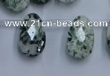 CTD3618 Top drilled 13*22mm briolette moss agate gemstone beads