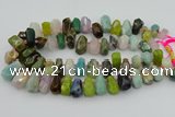 CTD3700 Top drilled 10*15mm - 15*25mm faceted nuggets mixed gemstone beads