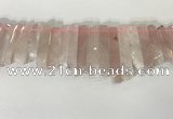 CTD3721 Top drilled 8*20mm - 10*50mm sticks rose quartz beads