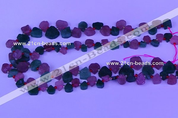 CTD3854 Top drilled 8*10mm - 10*12mm freeform mixed strawberry quartz beads