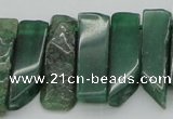 CTD387 Top drilled 10*20mm - 12*50mm wand green aventurine beads