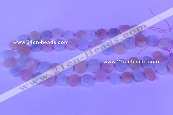 CTD3892 Top drilled 12*16mm - 13*17mm freeform morganite beads