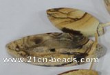CTD40 Top drilled 10*23mm – 15*40mm marquise picture jasper beads