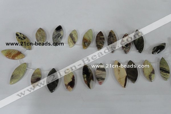 CTD41 Top drilled 10*23mm – 15*40mm marquise jasper beads