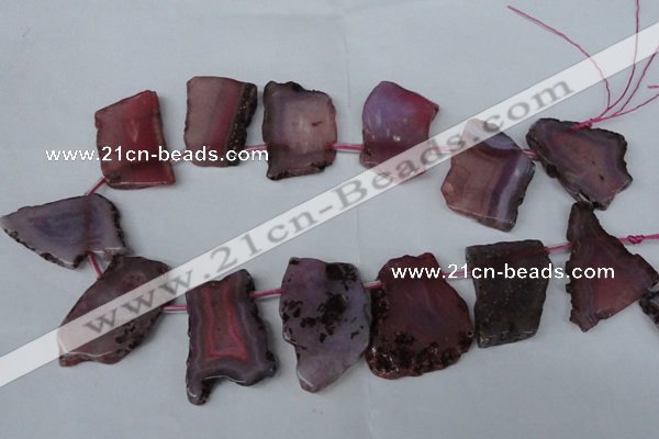CTD521 Top drilled 20*30mm - 30*45mm freeform agate beads