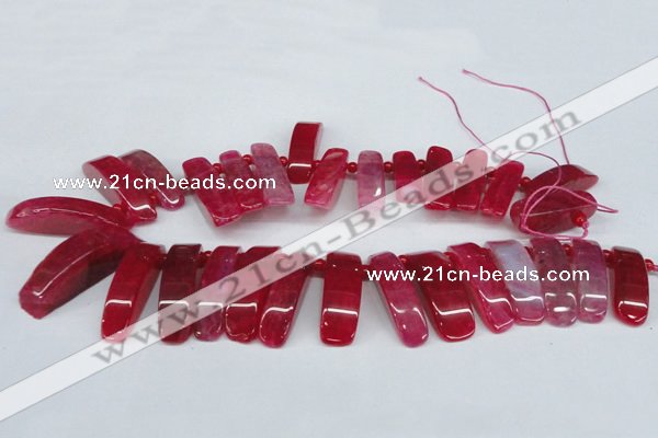 CTD598 Top drilled 10*30mm - 12*45mm wand agate gemstone beads
