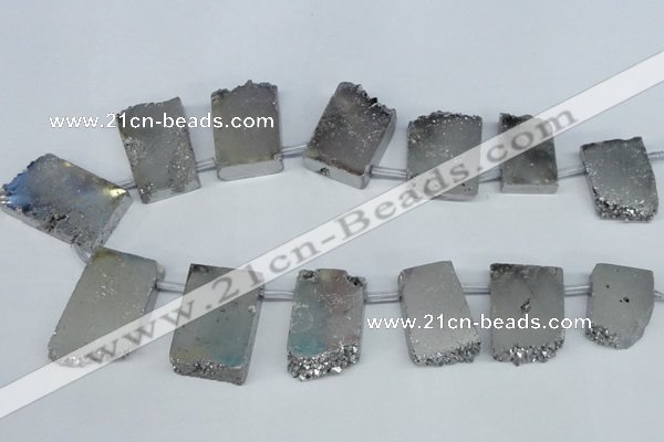 CTD652 Top drilled 15*25mm - 25*40mm freeform plated quartz beads