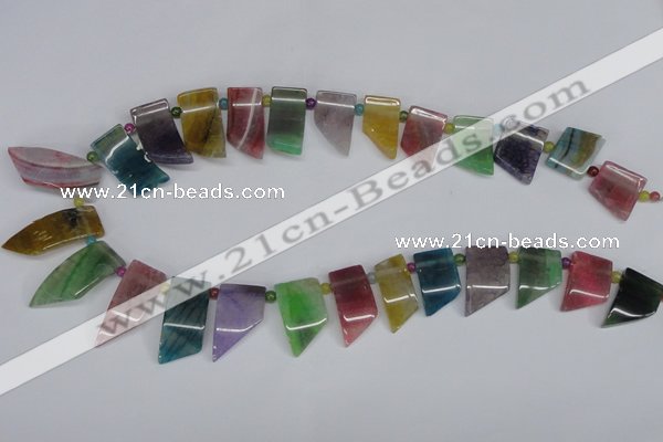 CTD738 Top drilled 15*20mm - 15*40mm wand agate gemstone beads