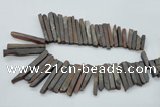 CTD833 15.5 inches 6*30mm - 8*65mm sticks plated agate beads