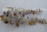 CTD838 Top drilled 10*20mm - 15*30mm nuggets amethyst & citrine beads