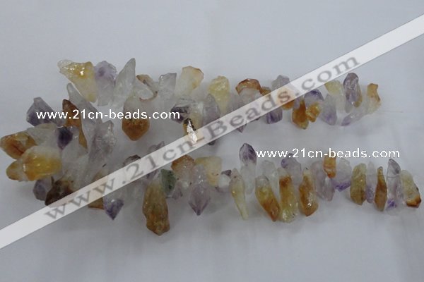 CTD838 Top drilled 10*20mm - 15*30mm nuggets amethyst & citrine beads