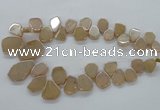 CTD908 Top drilled 15*20mm - 20*30mm freeform plated quartz beads