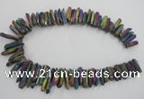 CTD919 Top drilled 6*25mm - 8*40mm wand plated quartz beads