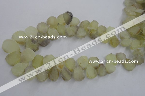 CTD931 Top drilled 13*18mm - 18*25mm freeform lemon quartz beads