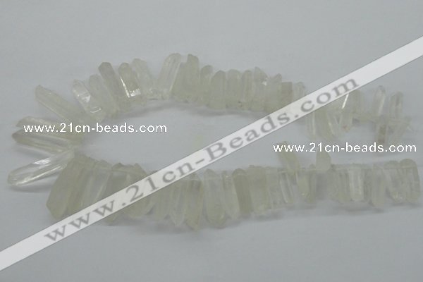 CTD937 Top drilled 6*20mm - 8*35mm sticks white crystal beads