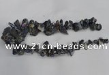 CTD944 Top drilled 10*15mm - 15*25mm nuggets plated druzy agate beads