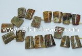 CTD965 Top drilled 22*30mm trapezoid agate gemstone beads