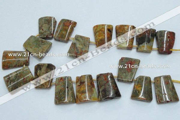 CTD965 Top drilled 22*30mm trapezoid agate gemstone beads