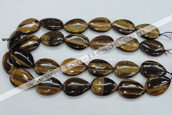 CTE102 15.5 inches 22*30mm flat teardrop yellow tiger eye beads